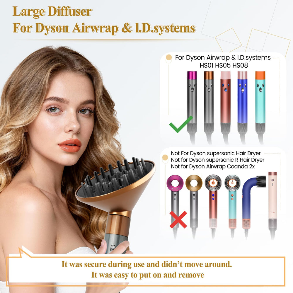 YTCHYYSK diffuser provides even air dispersion to tame flyaways on thick hair.