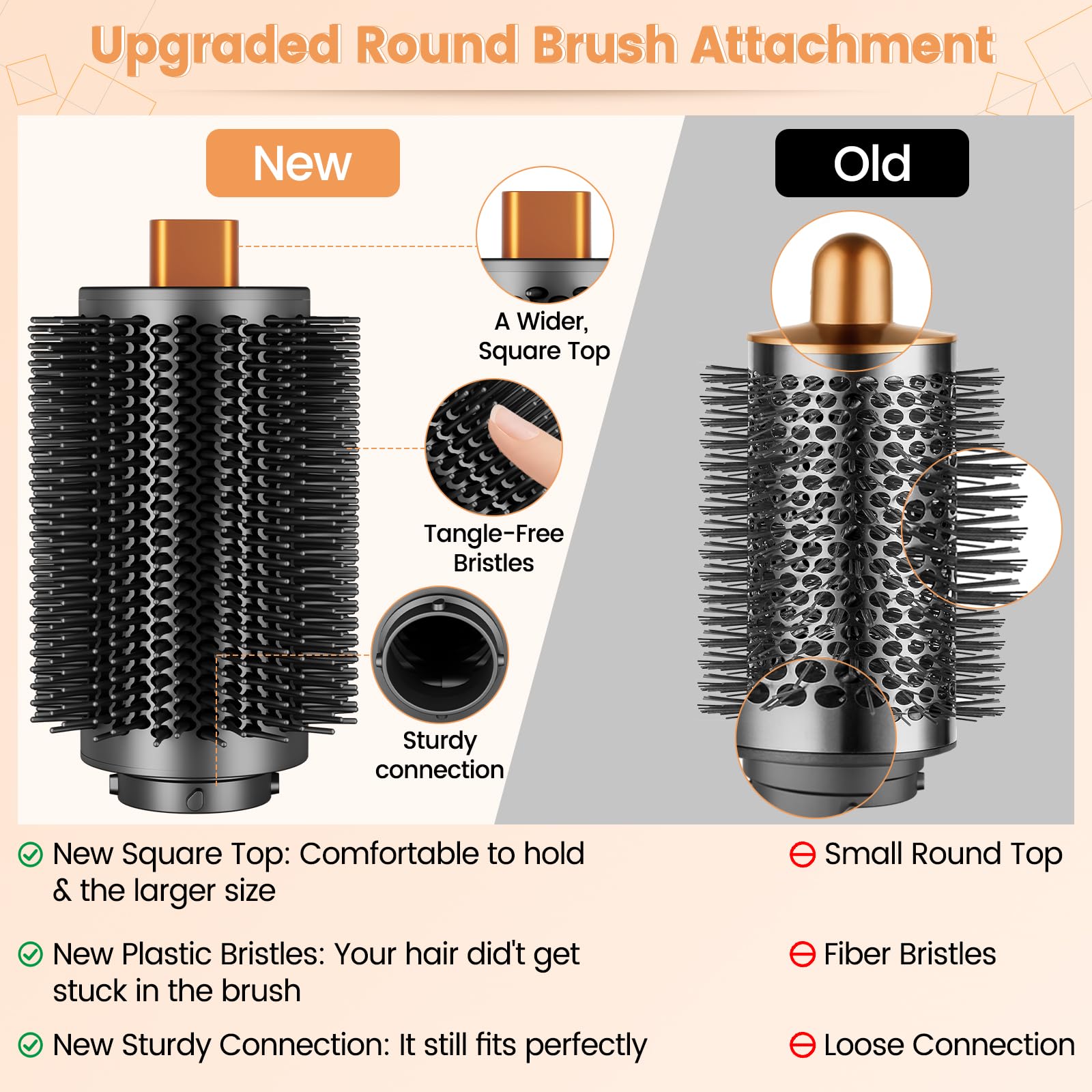 YTCHYYSK large 3.3-inch round brush for faster drying and looser curls.