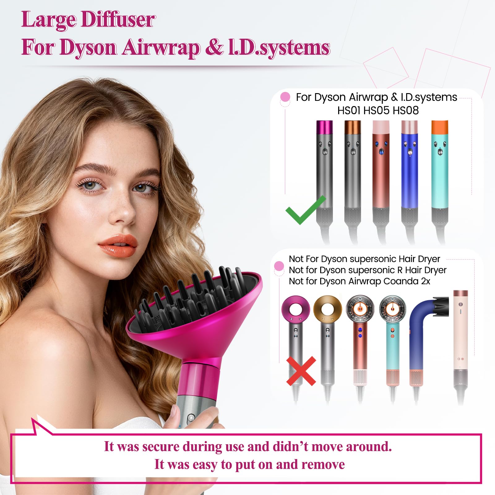 YTCHYYSK large diffuser accelerates drying on thick textures during routine