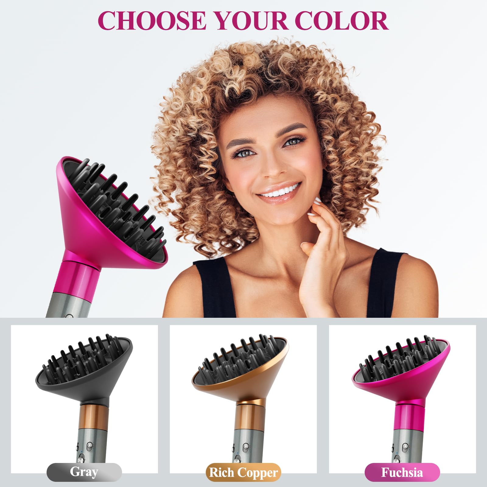 YTCHYYSK large diffuser nozzle improves volume and curl bounce