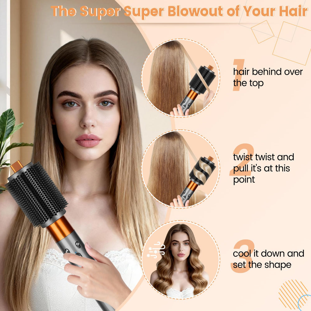 YTCHYYSK long hair with volume and loose curls using the brush.