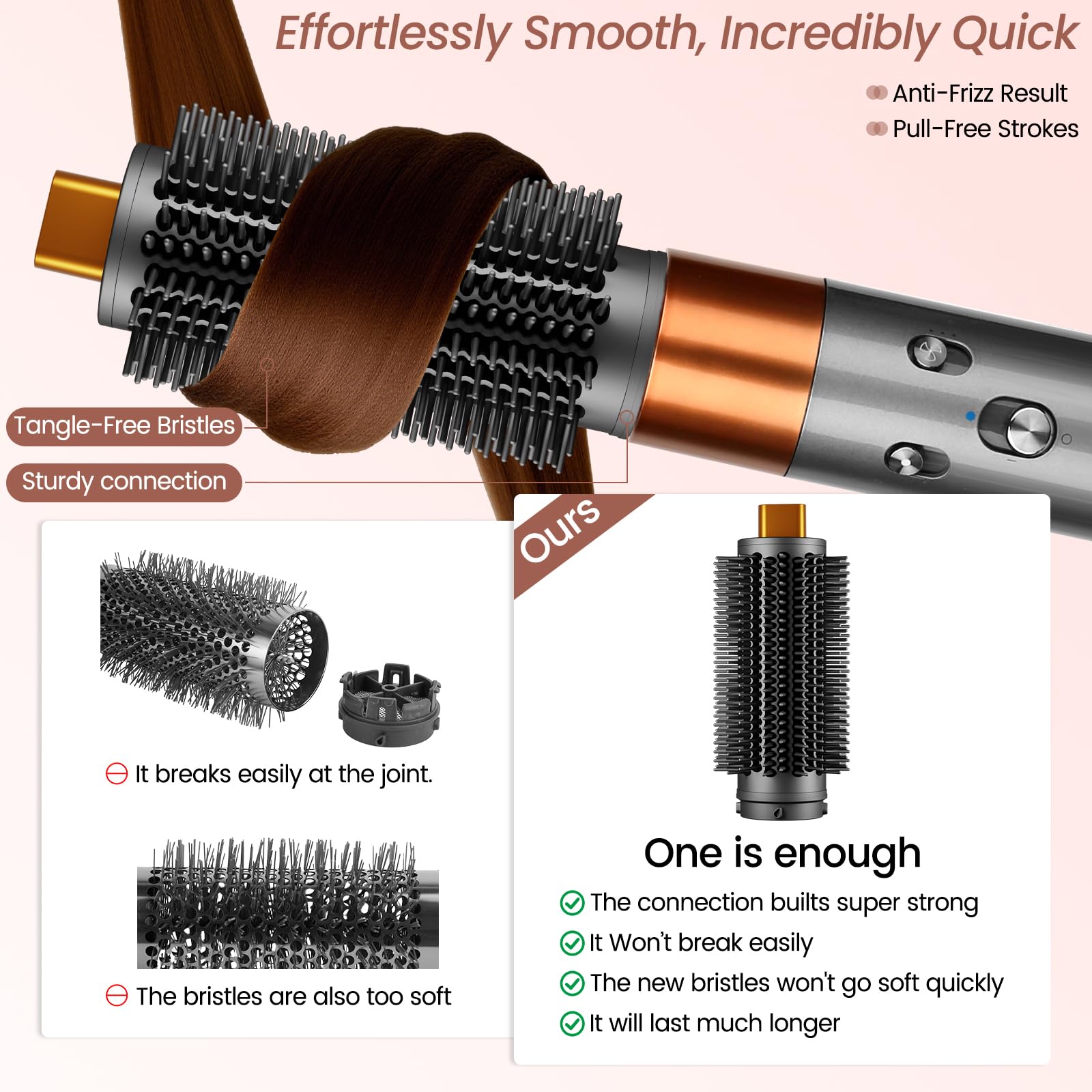 YTCHYYSK optimized bristles grip hair softly for secure hold and minimal tug.