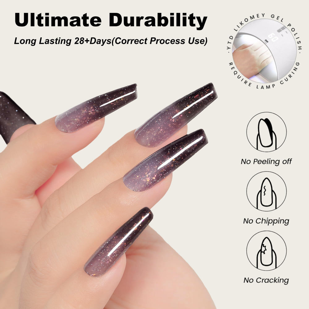 YTD Likomey iridescent flakes create subtle, shimmering nail art accents.
