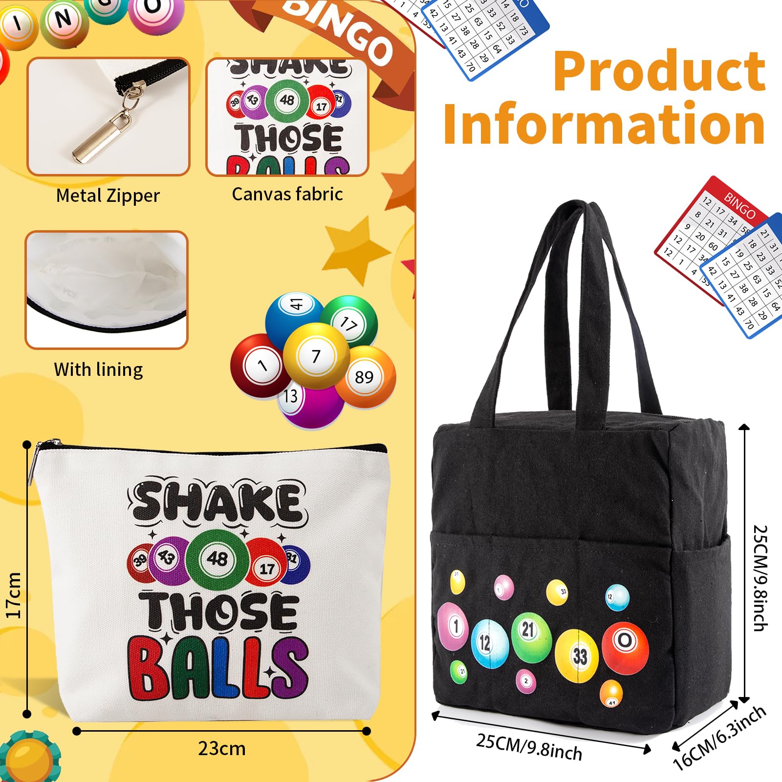 YTDYQFLZH bingo bag with zipper provides secure makeup storage during travel and outings.