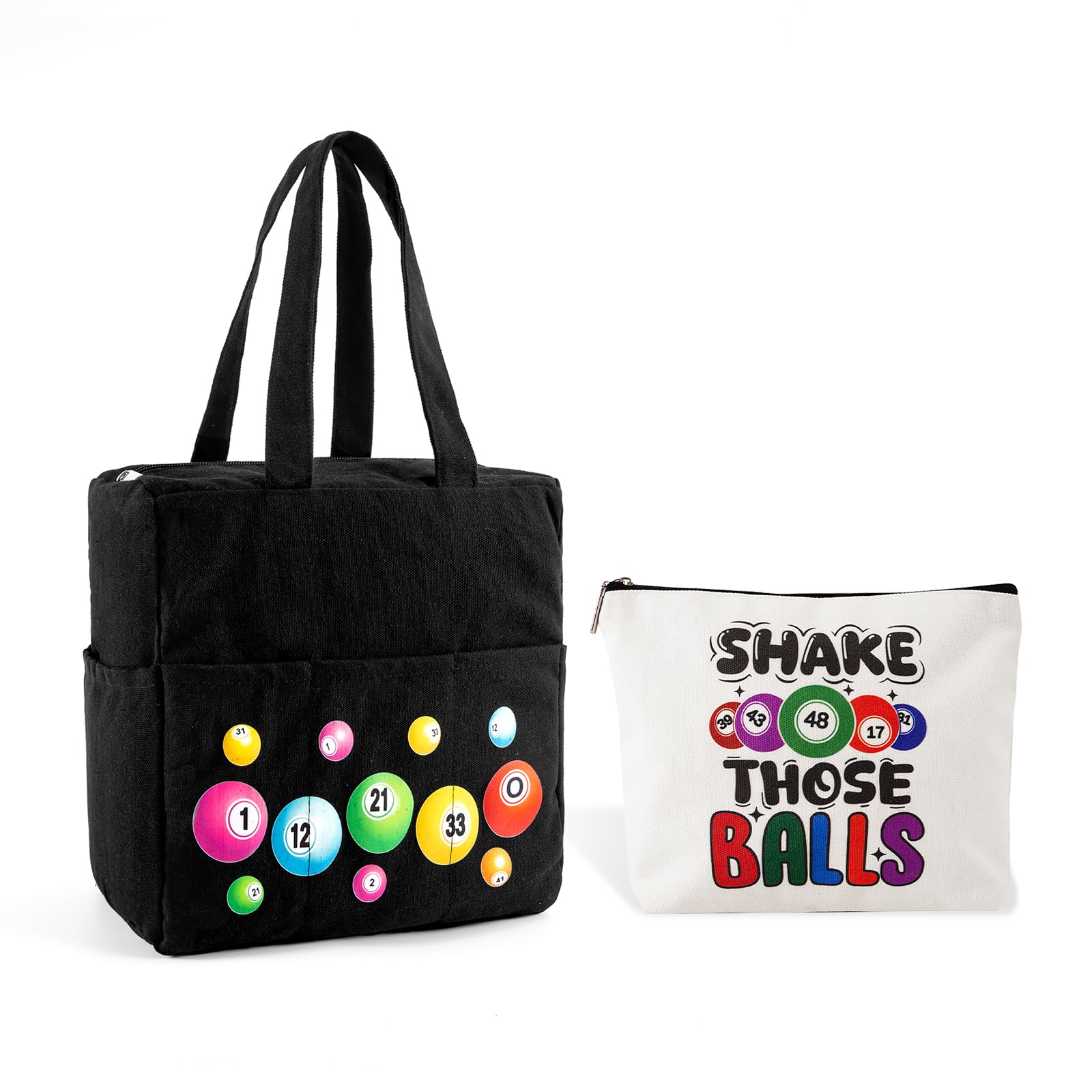 YTDYQFLZH bingo bags with pockets keep daubers and tickets neatly organized.