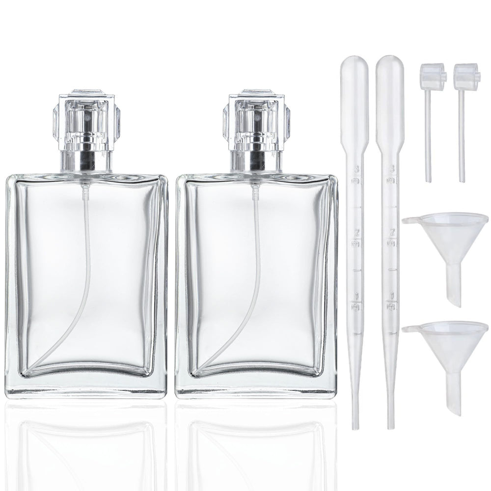 YU FENG square glass perfume bottle empty 100ml ready for fragrance.