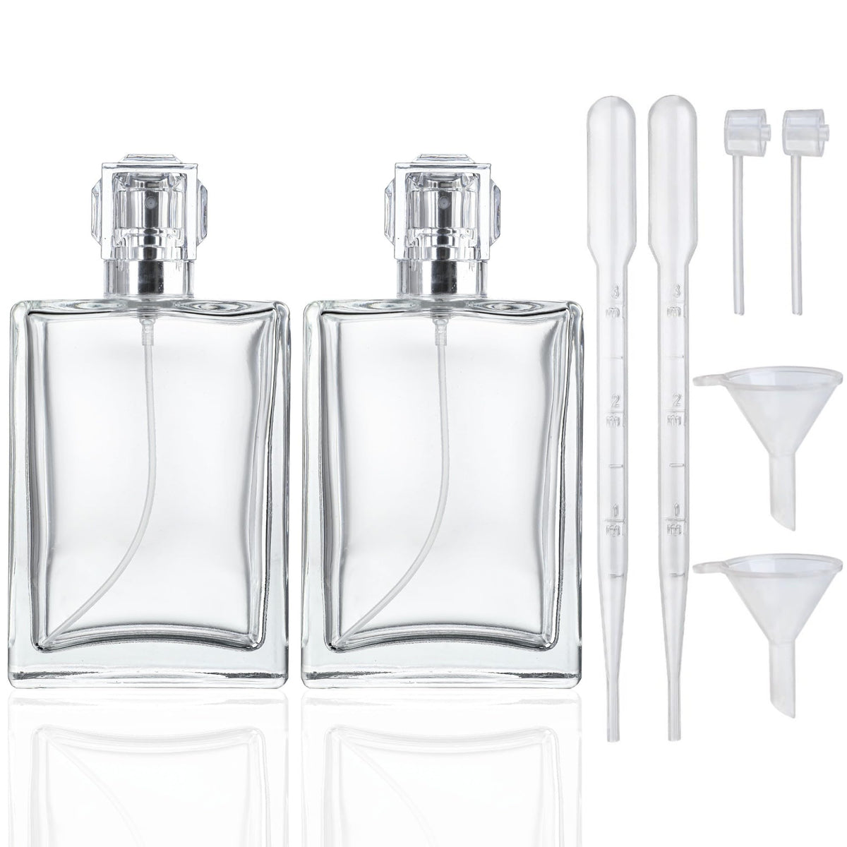YU FENG square glass perfume bottle empty 100ml ready for fragrance.
