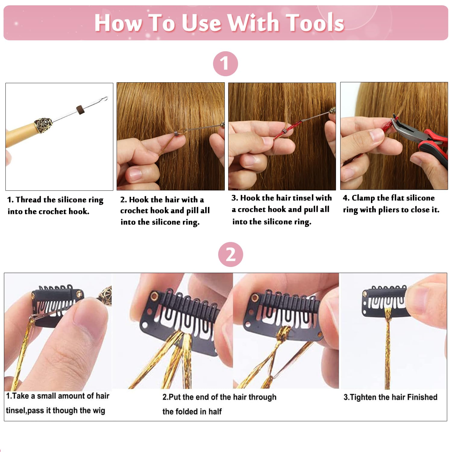 YUBTY fairy tinsel on hair creates party-ready sparkle.