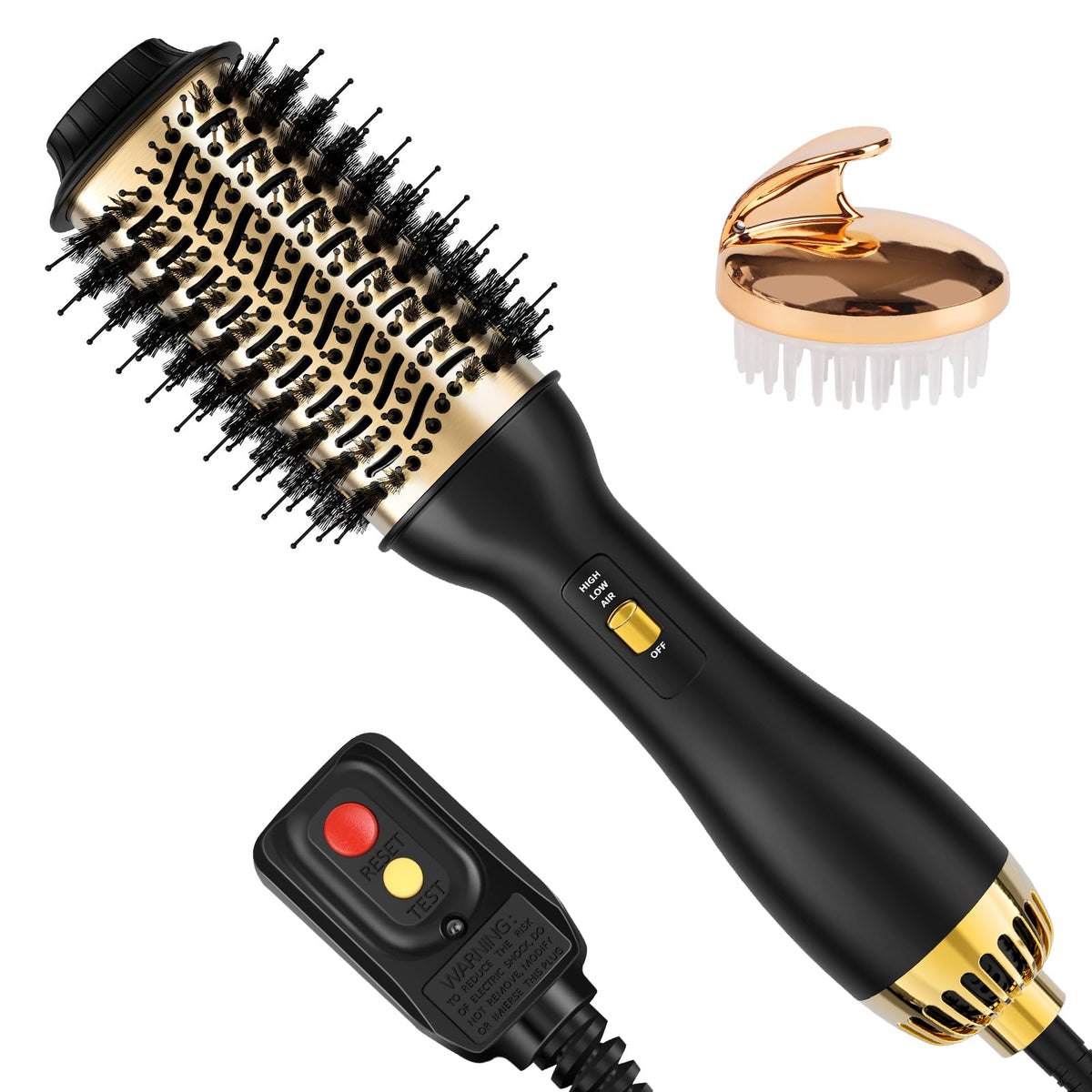 Yucafy 4-in-1 hot air brush with oval-barrel for versatile at-home styling