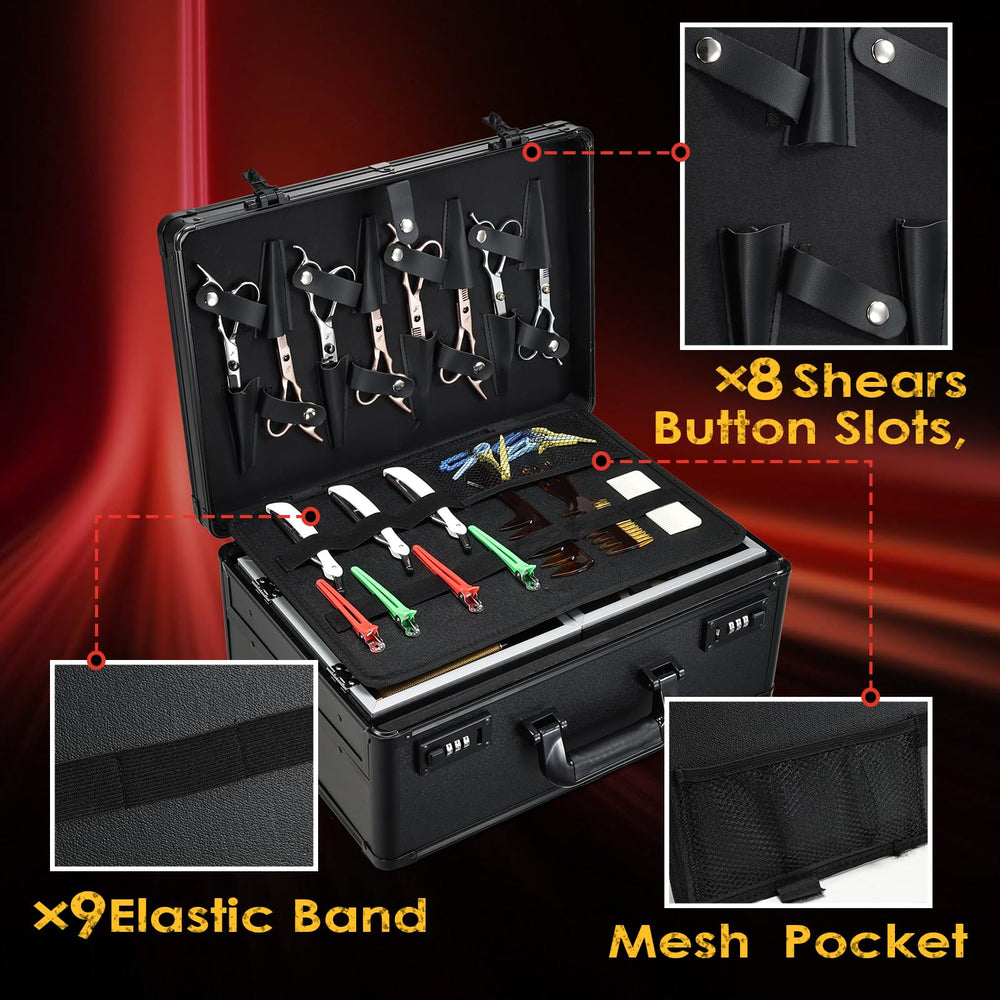 Detachable tool panel on Yueieoun barber case for easy access