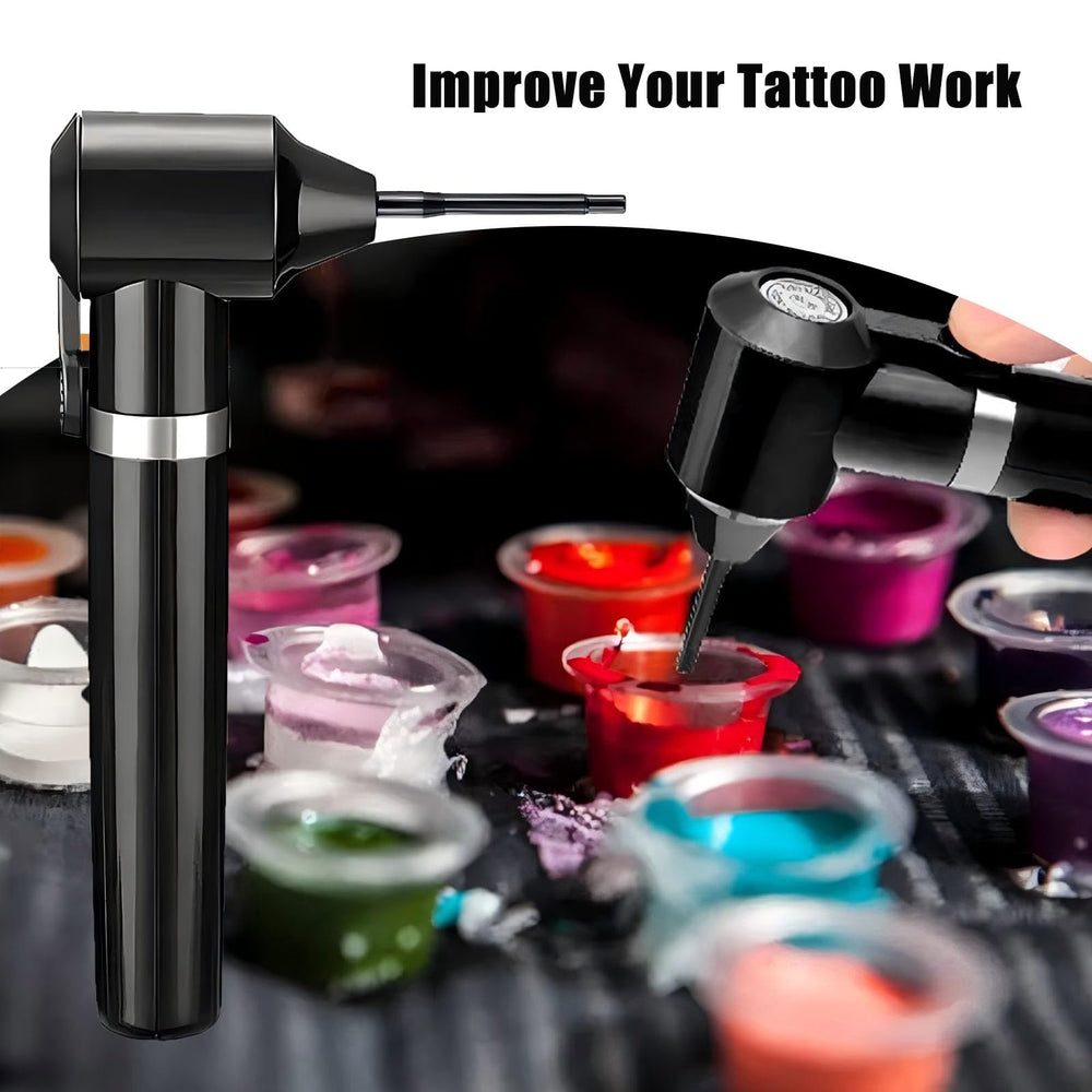 Yuelong Compact Tattoo Tool In Use highlights travel-friendly size and instant blending capability.