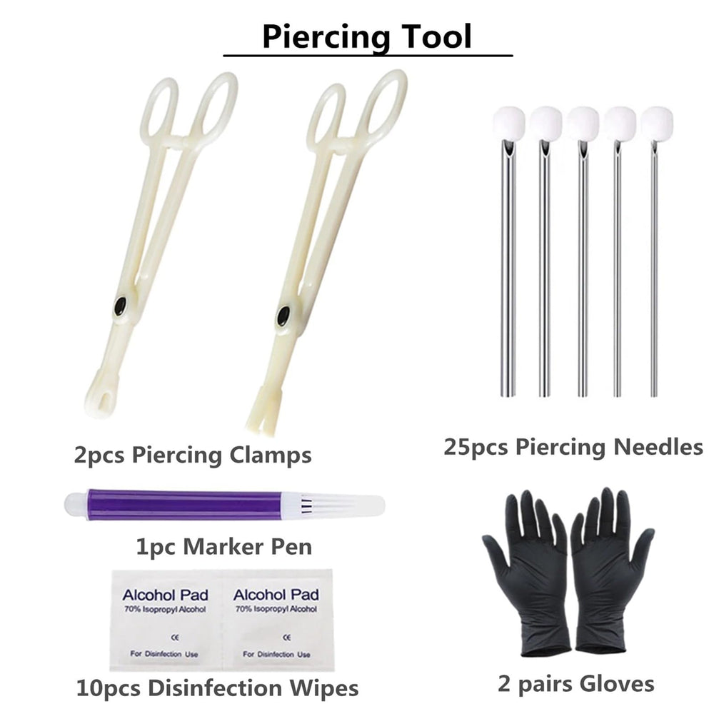Yuelong septum forceps clamp securing position during piercing.