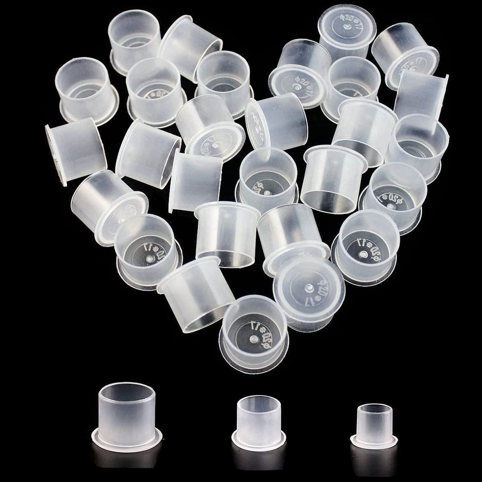 Yuelong ink cups with base, small size 11, clear view of contents