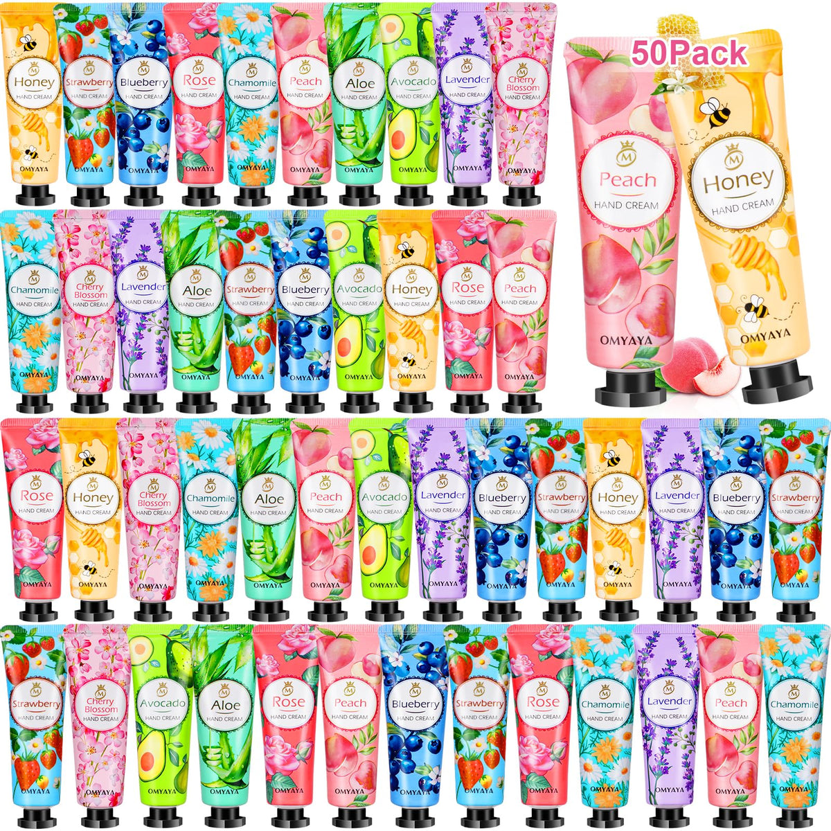 YUEONEWIN set regalo 50 cremas de manos, ideal para sorprender con un regalo práctico.