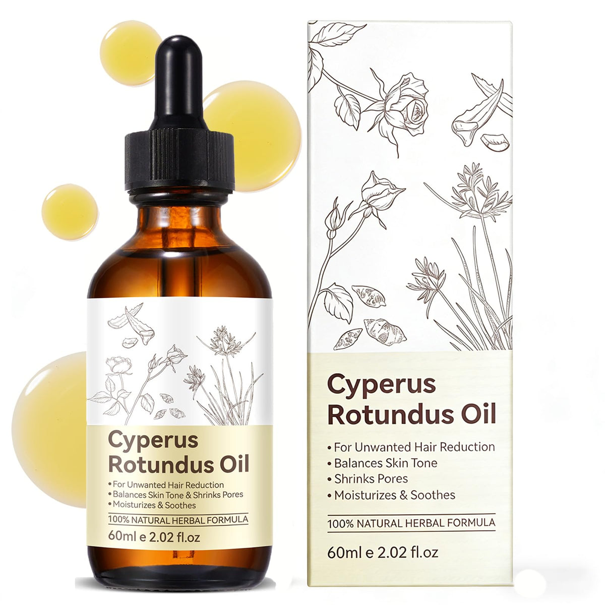 YUEPLATTNMAY Cyperus Rotundus Oil bottle pour for easy daily use.