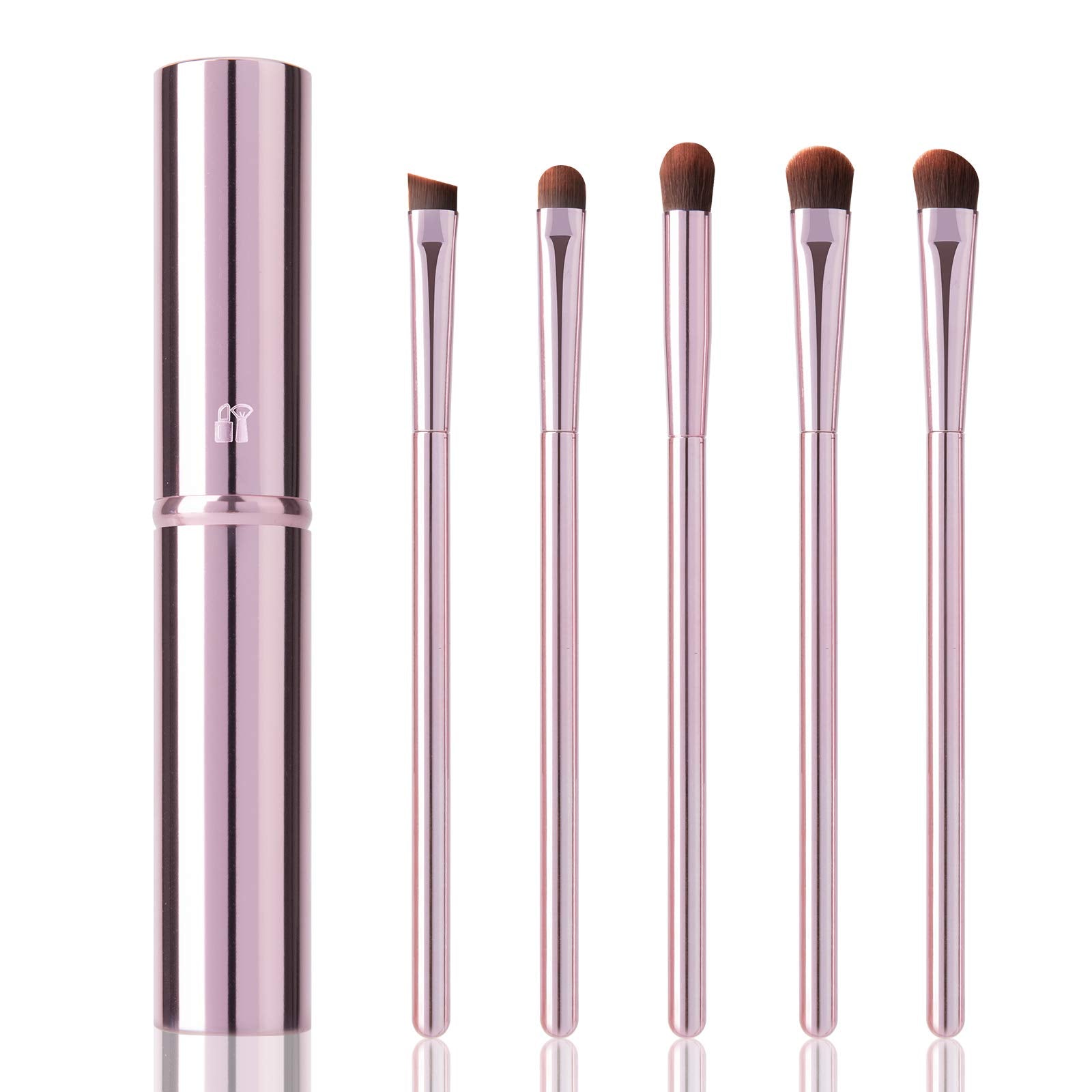 YUESHENNAN 5-piece eyeshadow brush set in pink box for portable makeup