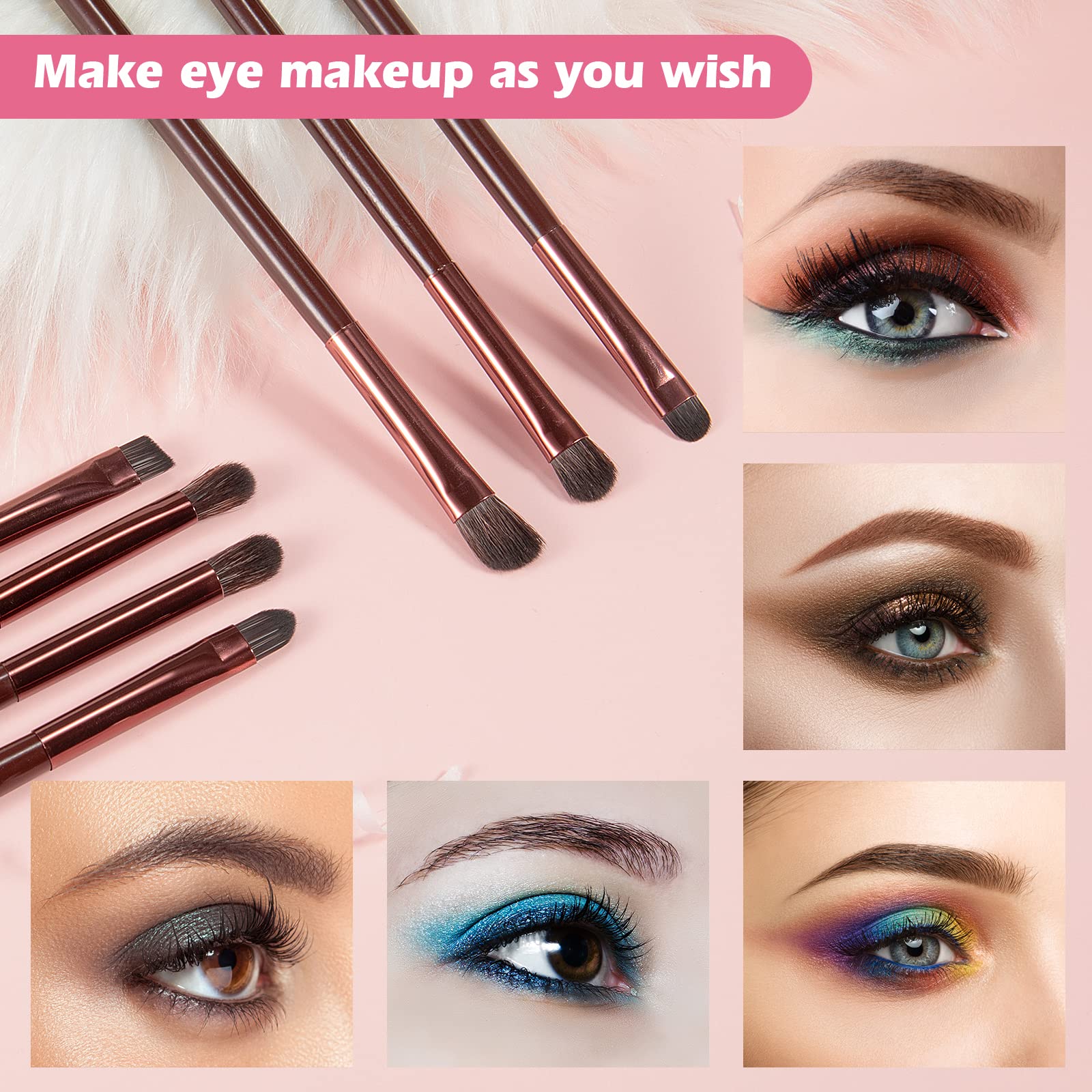YUE SHEN NAN wood-handle makeup brush for comfortable grip.