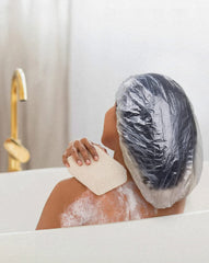 Yuest durable tear-resistant cap fits thick hair without ripping during showers