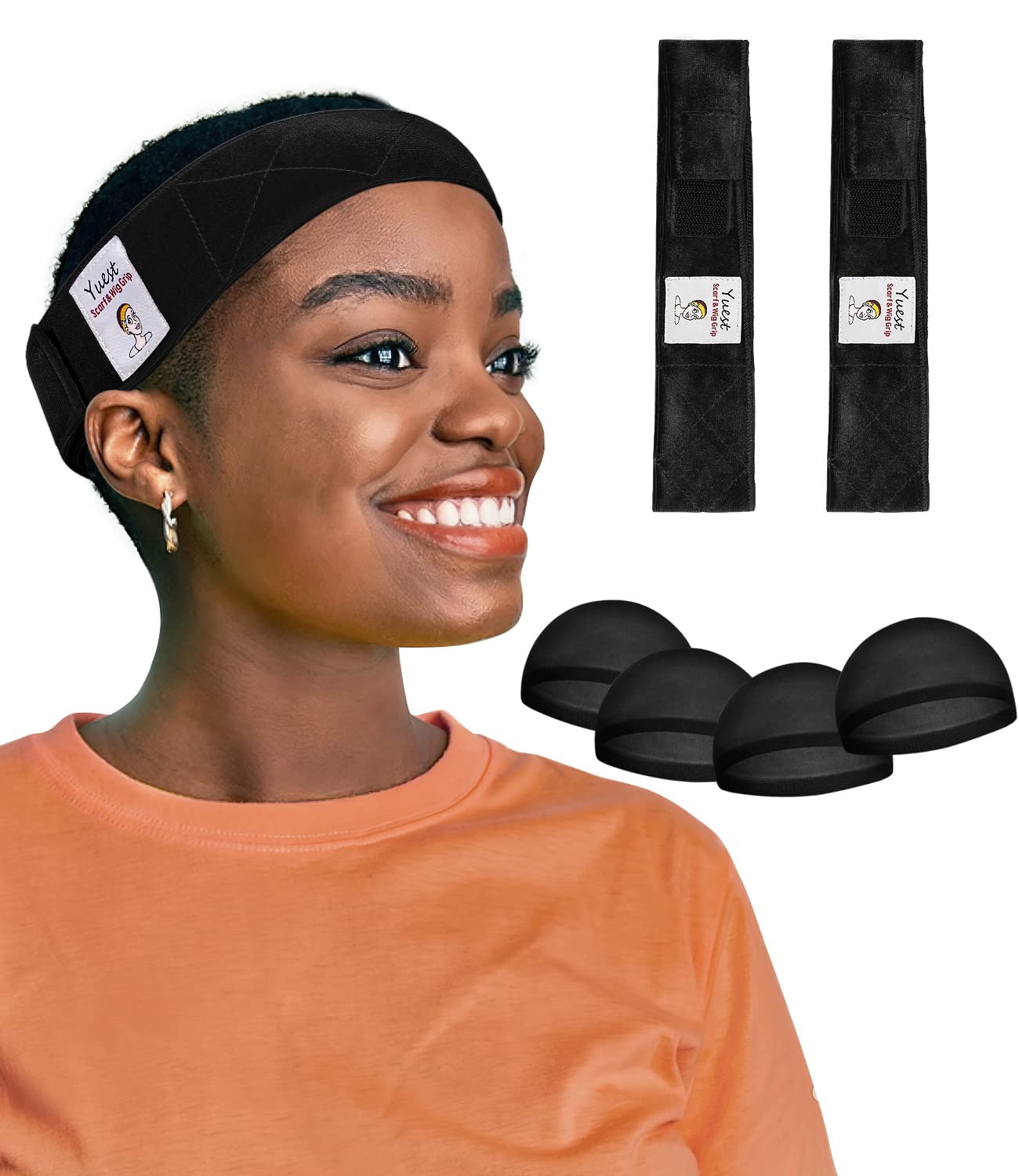 Yuest wig grip band ensures no-slip hold on lace-front wigs.