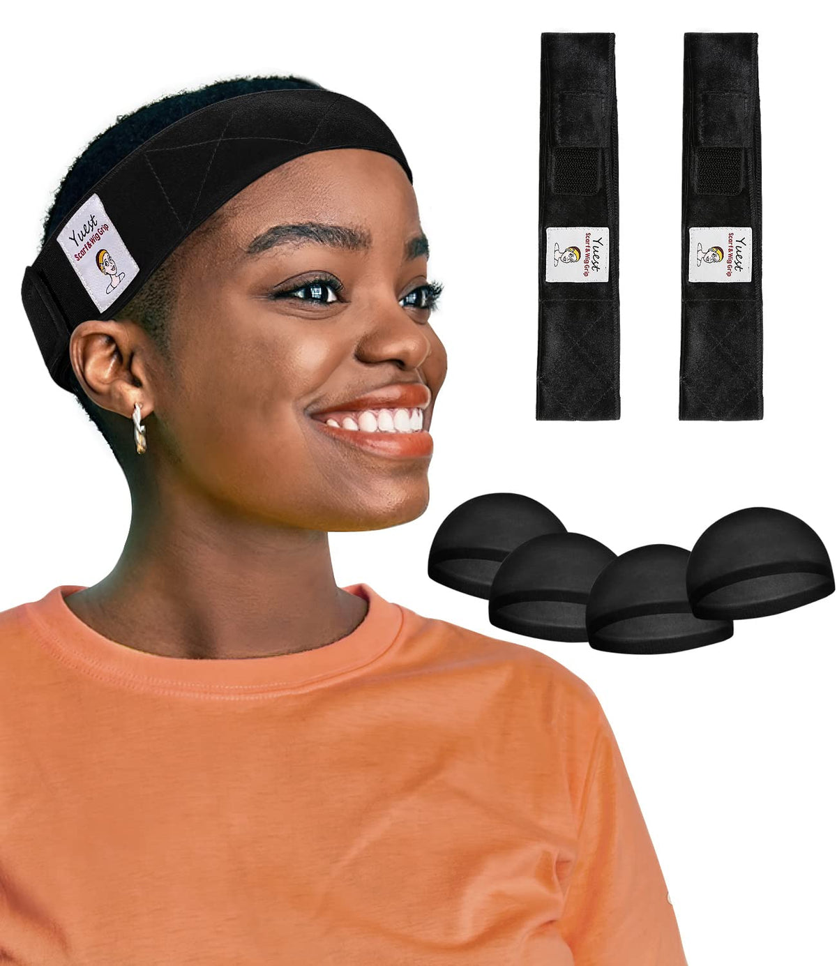 Yuest wig grip band ensures no-slip hold on lace-front wigs.