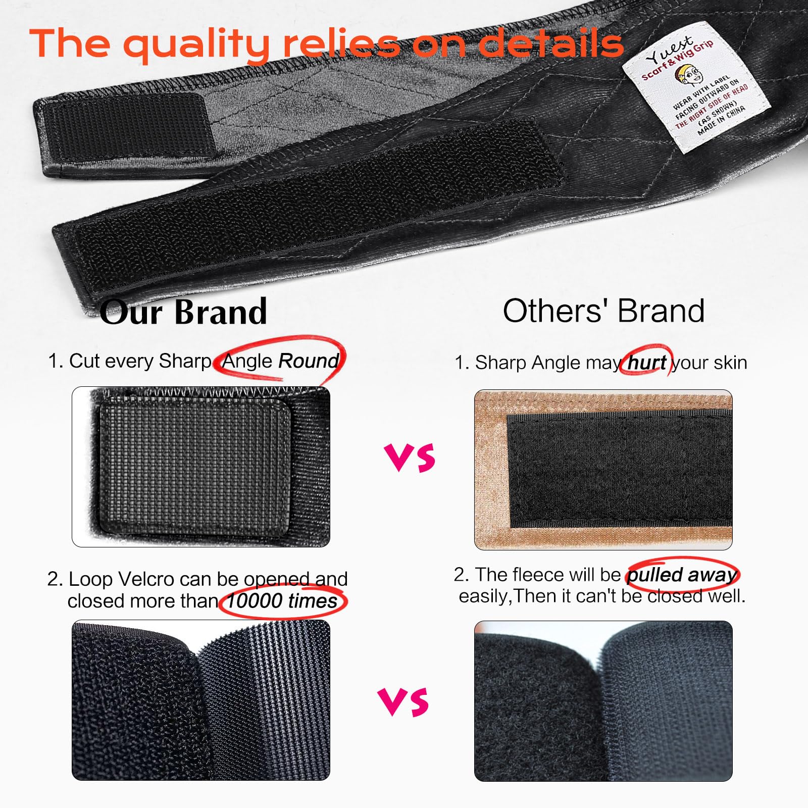 Close-up of Yuest velvet gripper showing soft, breathable comfort.