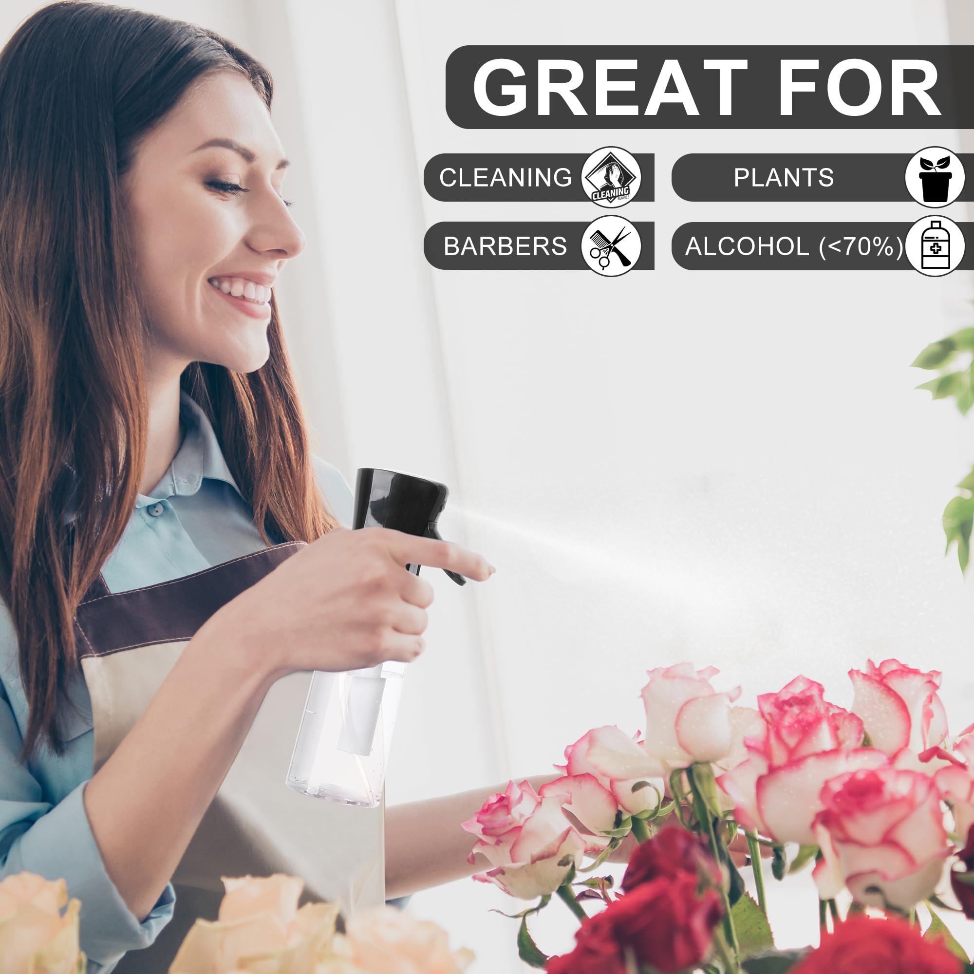 YULING-X black and white spray bottle highlights compact, versatile capacity.