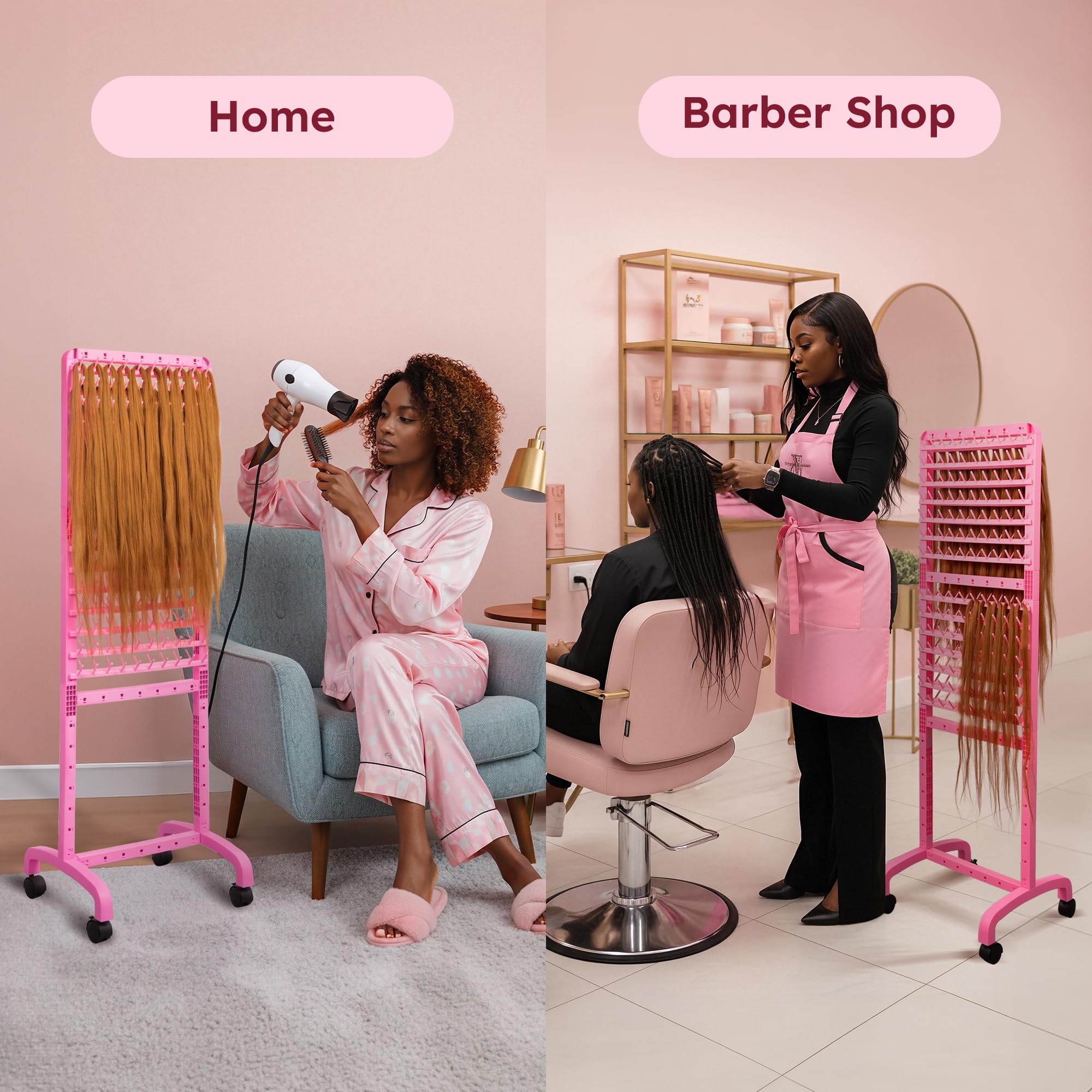 Yumkfoi braiding rack keeps hair neatly parted for smoother weaving workflows.