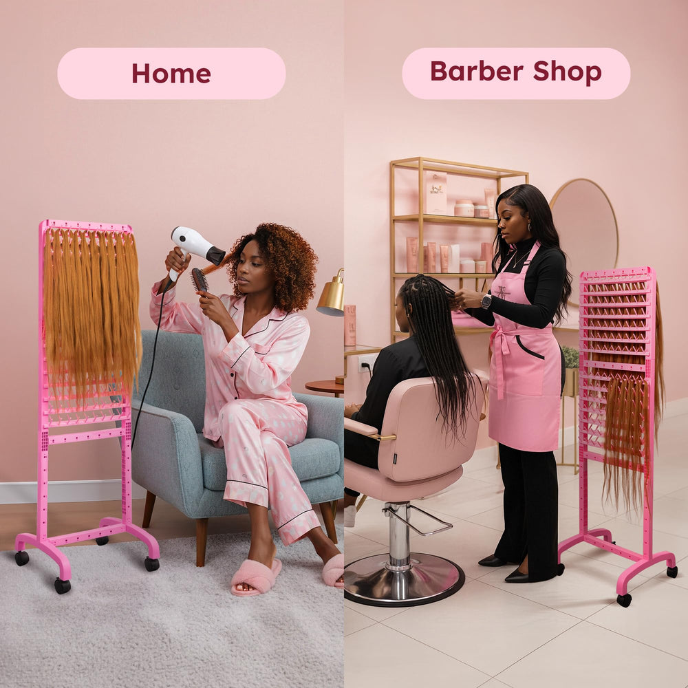 Yumkfoi braiding rack keeps hair neatly parted for smoother weaving workflows.