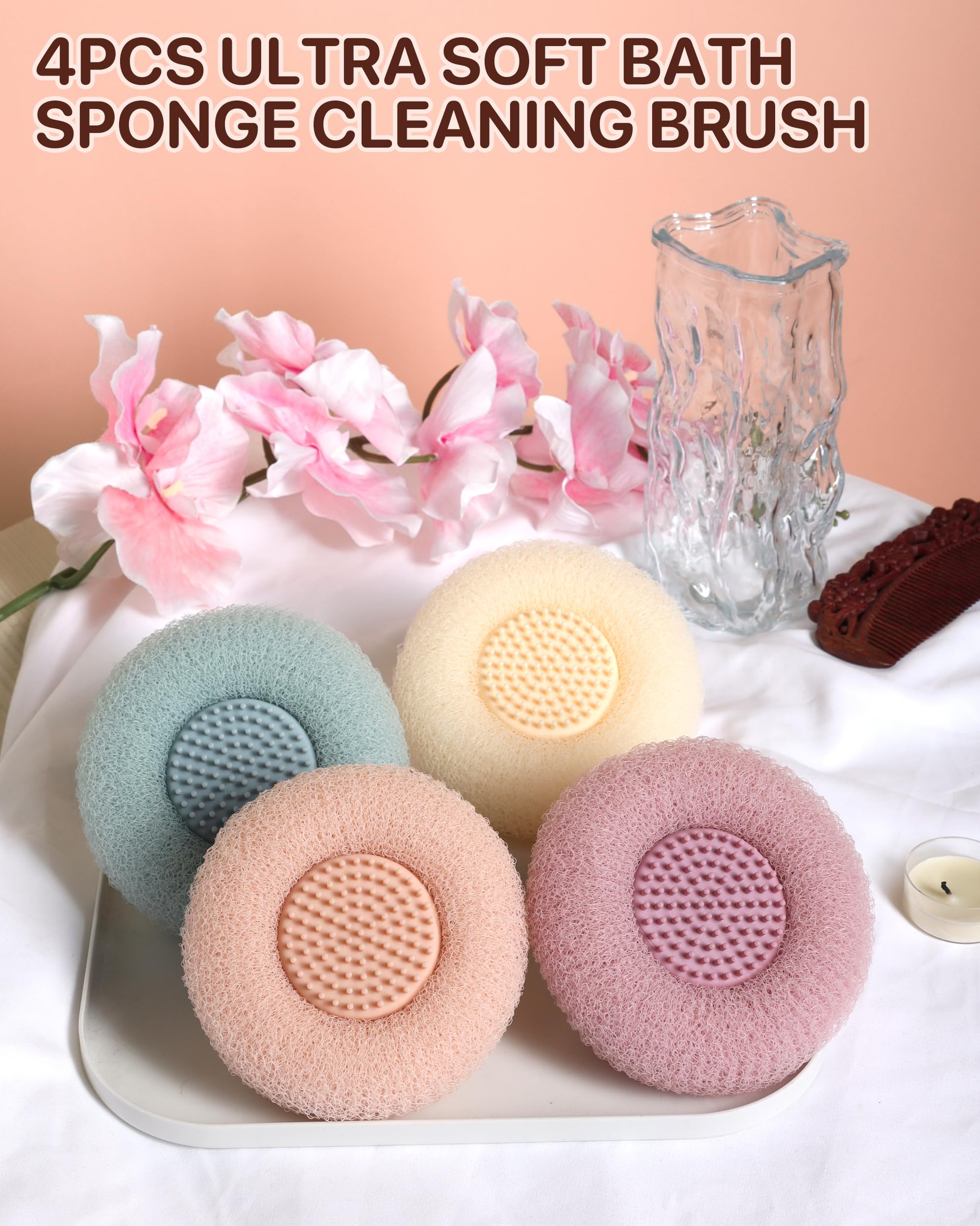 Esponja exfoliante suave de YUMMIS para piel sensible.