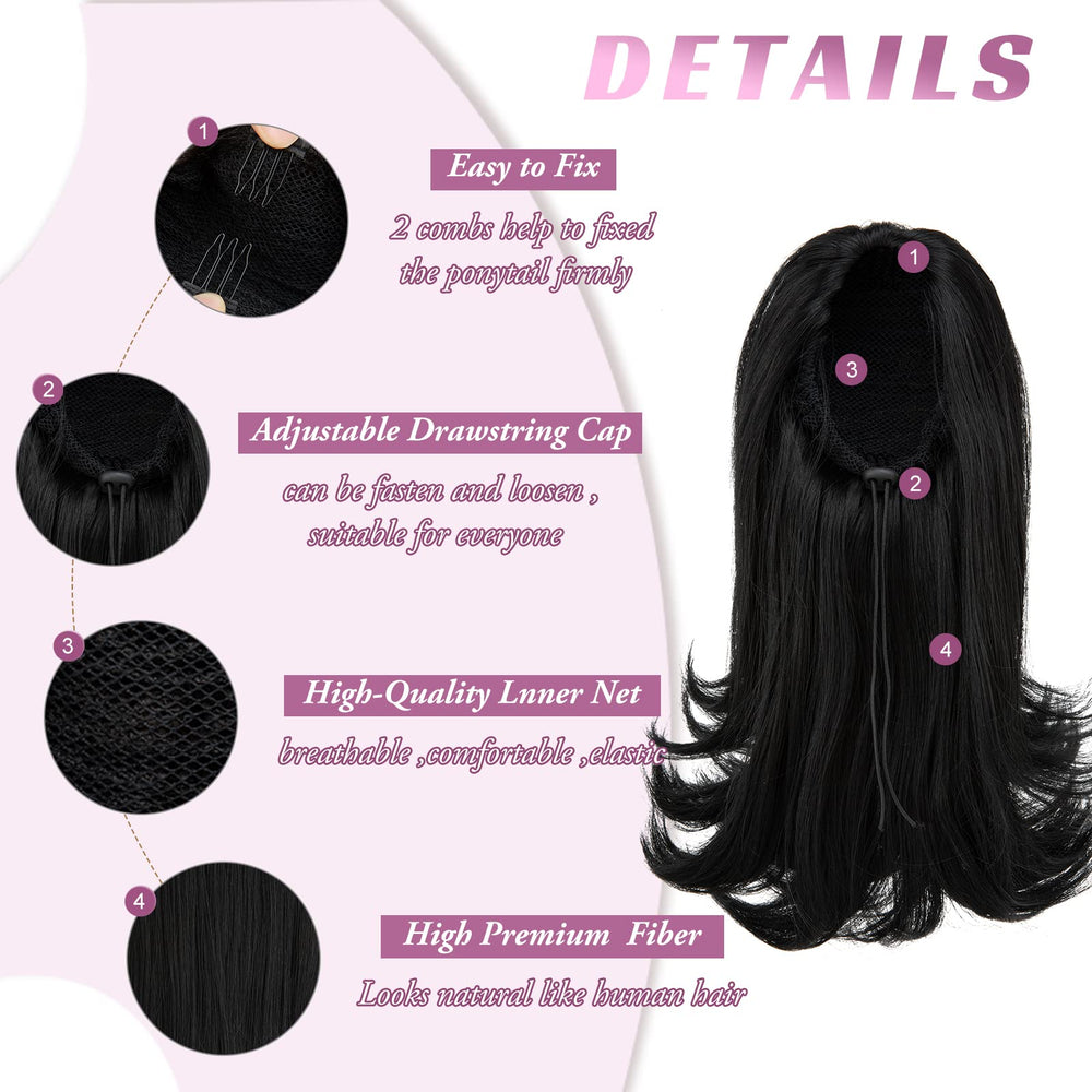 YUMOREAL breathable inner mesh ponytail for comfortable all-day wear.