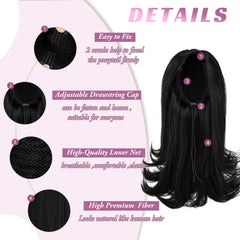 YUMOREAL breathable inner mesh ponytail for comfortable all-day wear.