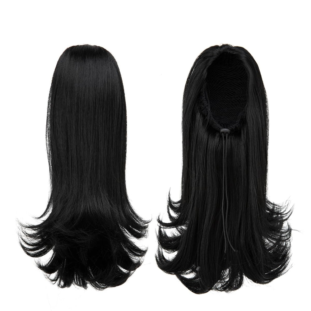 YUMOREAL straight ponytail with end curls 14in for natural polish.