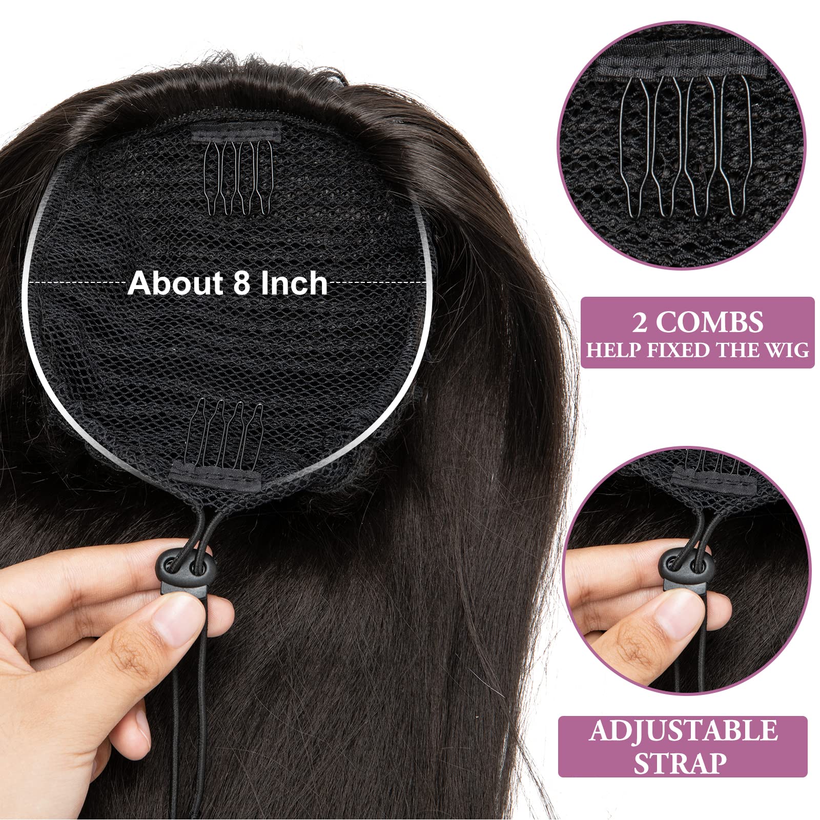YUMOREAL quick-attach ponytail for easy styling in minutes.