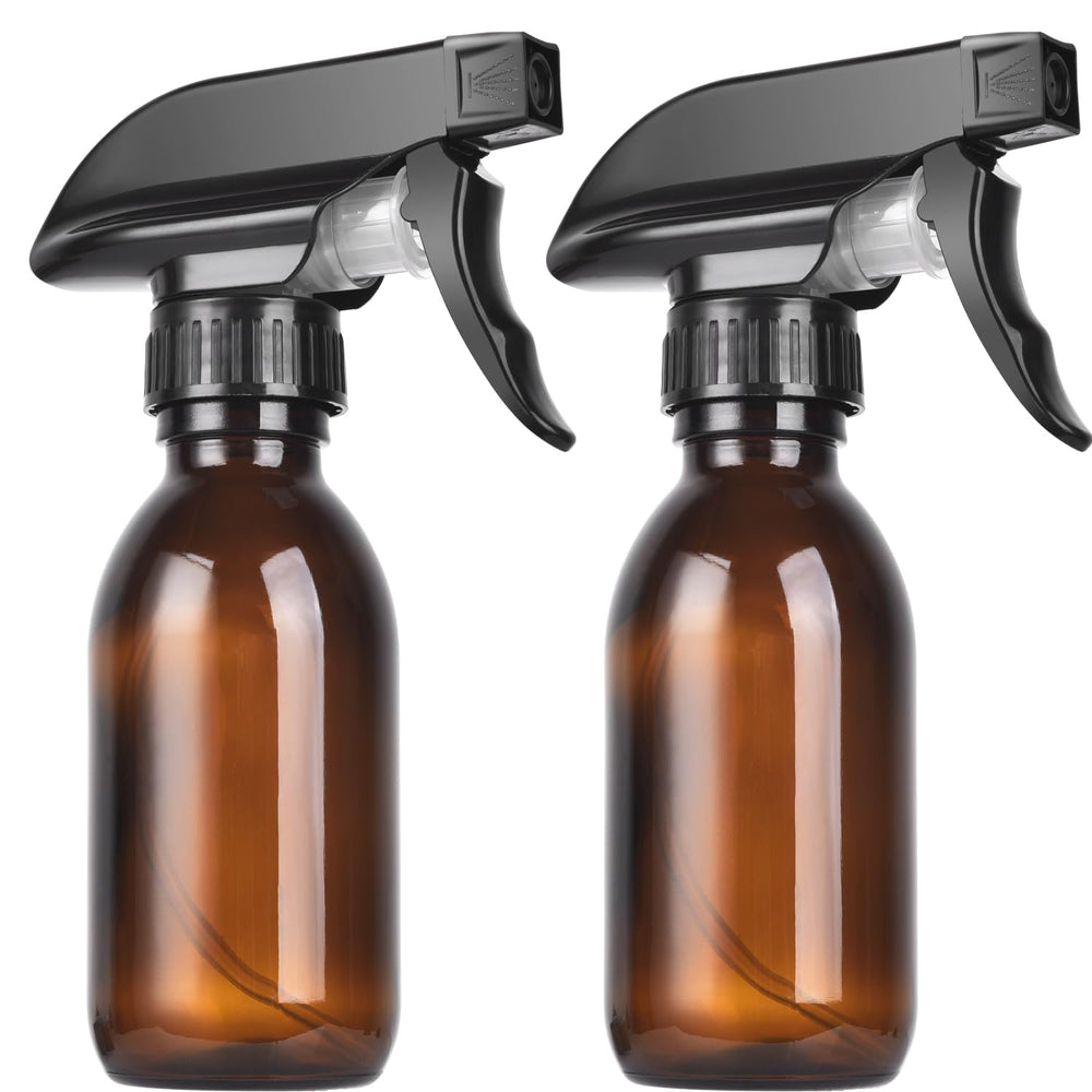YUNFOOK amber glass spray bottles for essential oils with UV protection and durable design.