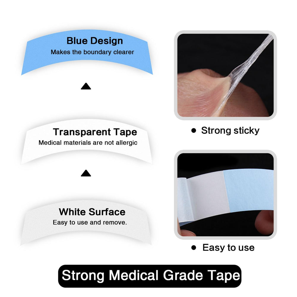 Yunle curved design wig tape fits head contours for stable wear.