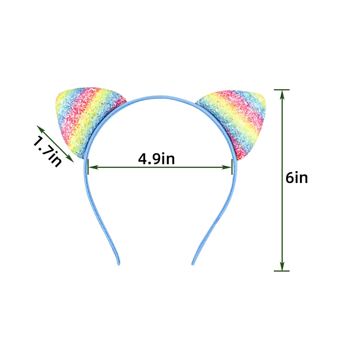 Yuntop multicolor cat ears headband offers versatile styling with colorful outfits.