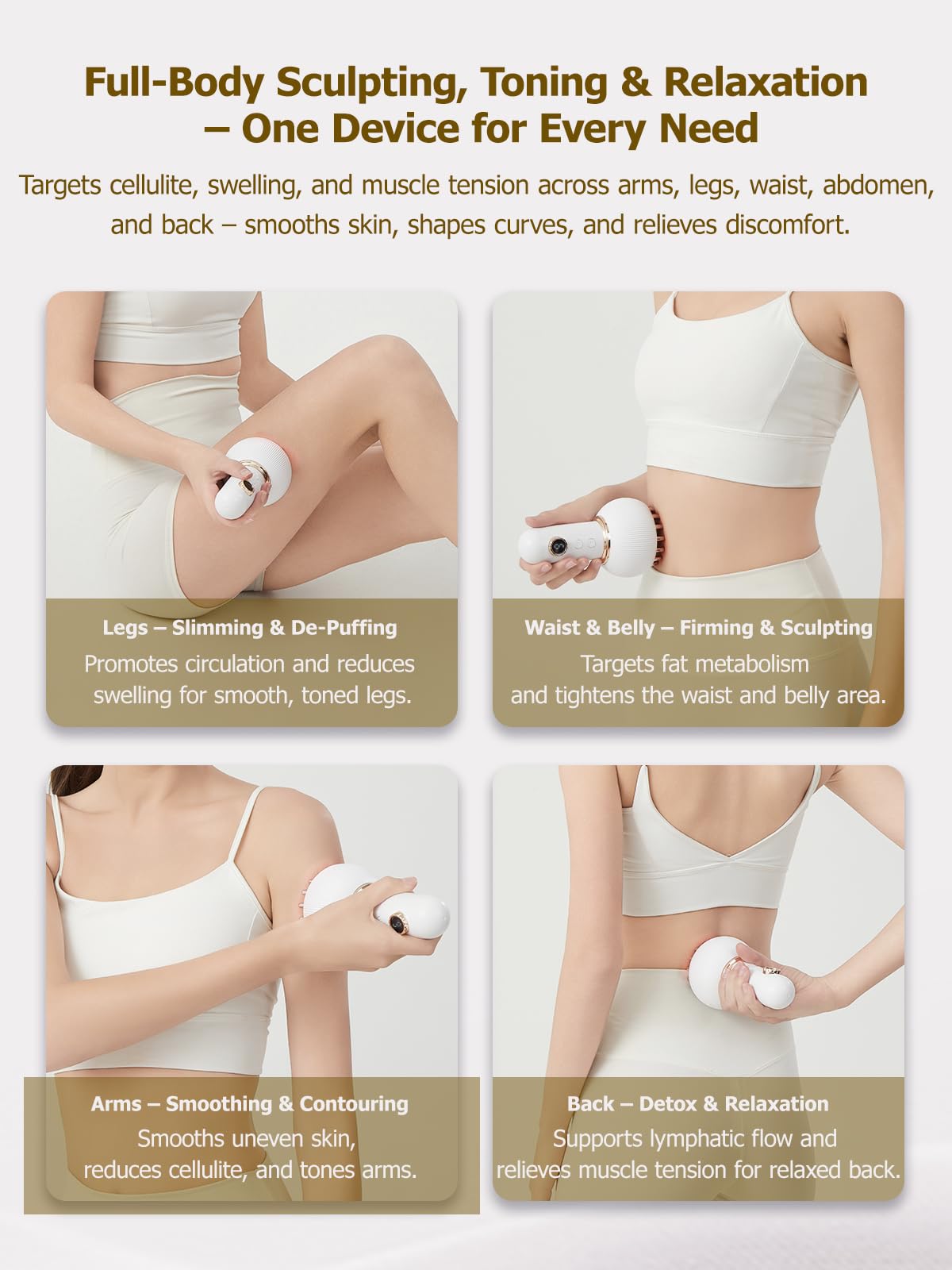 Yuonry Rechargeable Massage Device ready for home or travel use.