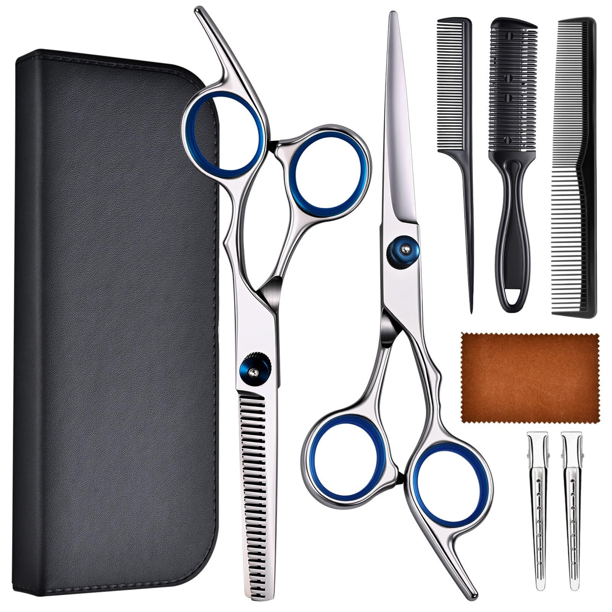 YUQGAOP hair cutting scissors set with straight blades for clean, precise home trims.