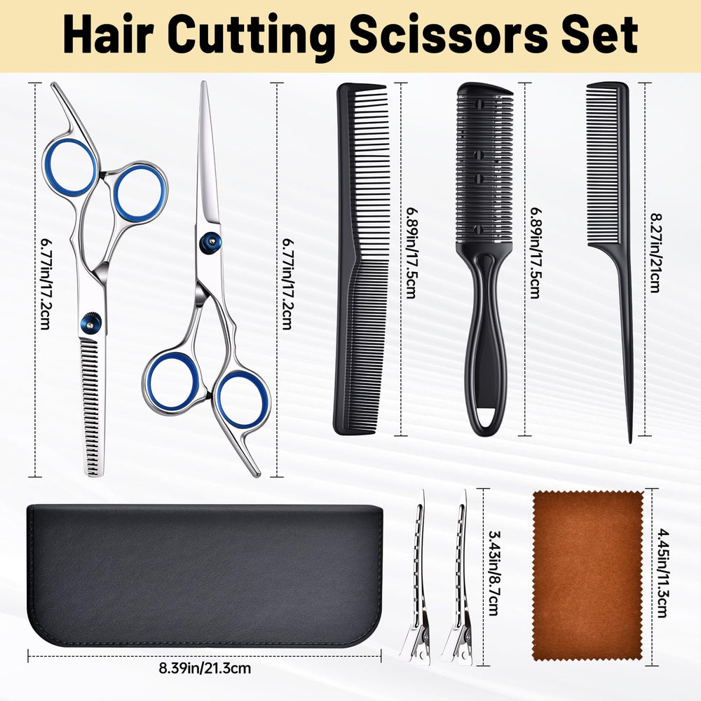 YUQGAOP hair cutting scissors set with textured blades for layered looks.
