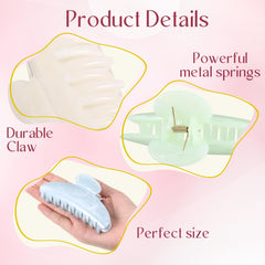 Yuxung 8pcs blue marble acrylic hair clip adds vibrant secure grip for everyday wear.