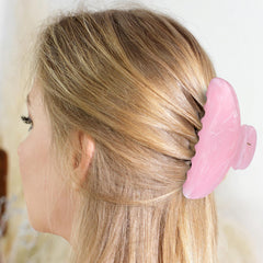 Yuxung 8pcs green marble acrylic hair clip keeps hair in place with comfortable grip.