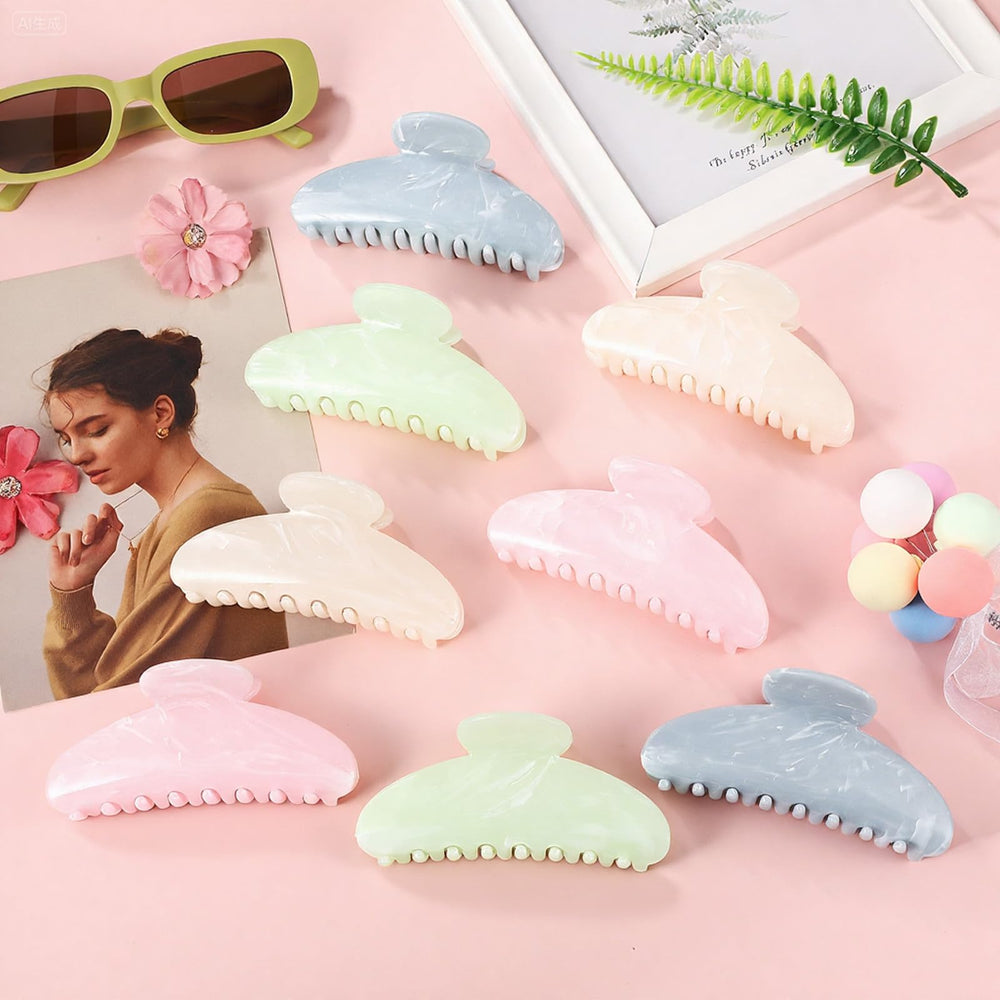Yuxung 8pcs acrylic hair clip non slip grip supports quick updos for all hair types.