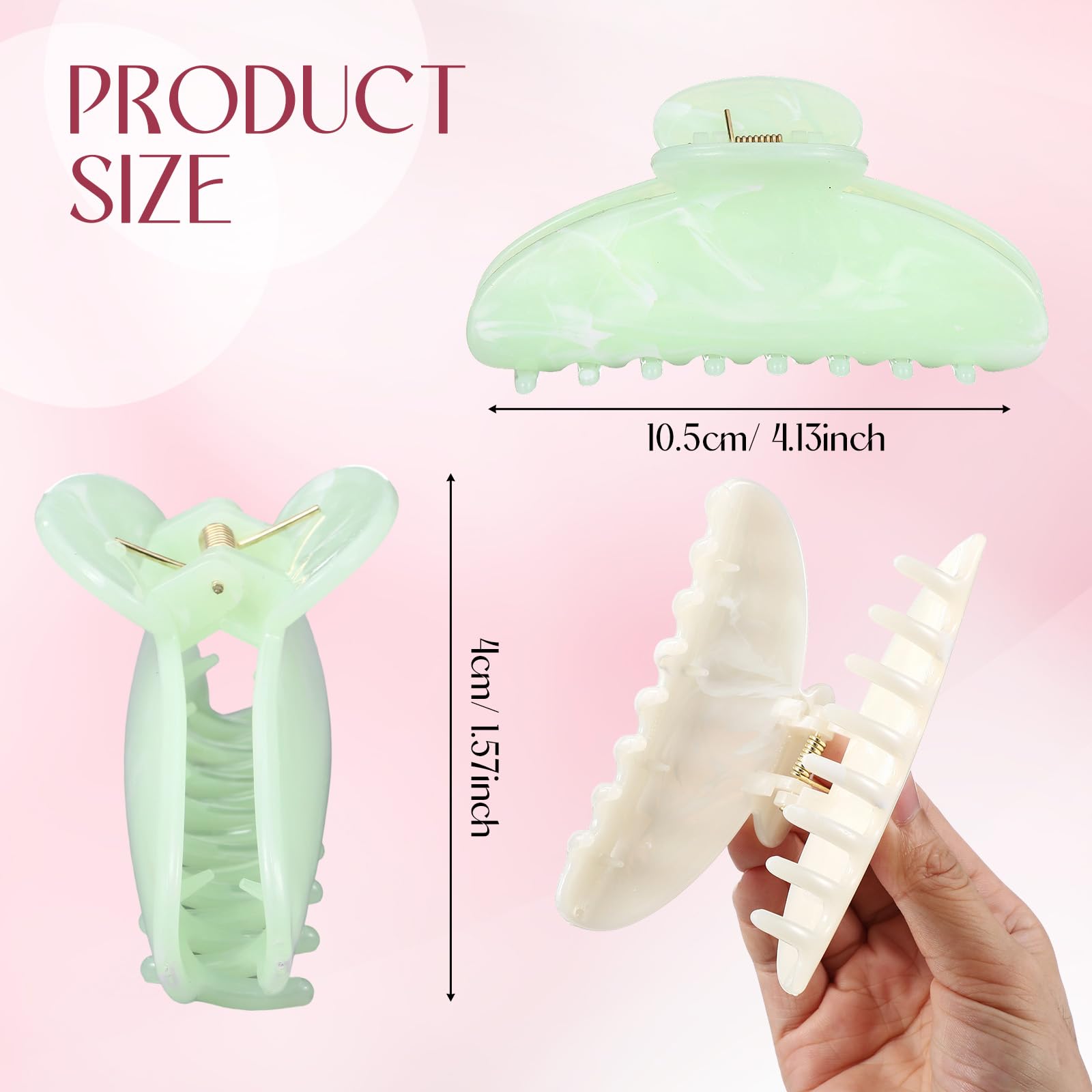 Yuxung 8pcs white marble acrylic hair clip enhances gentle styling with non slip grip.
