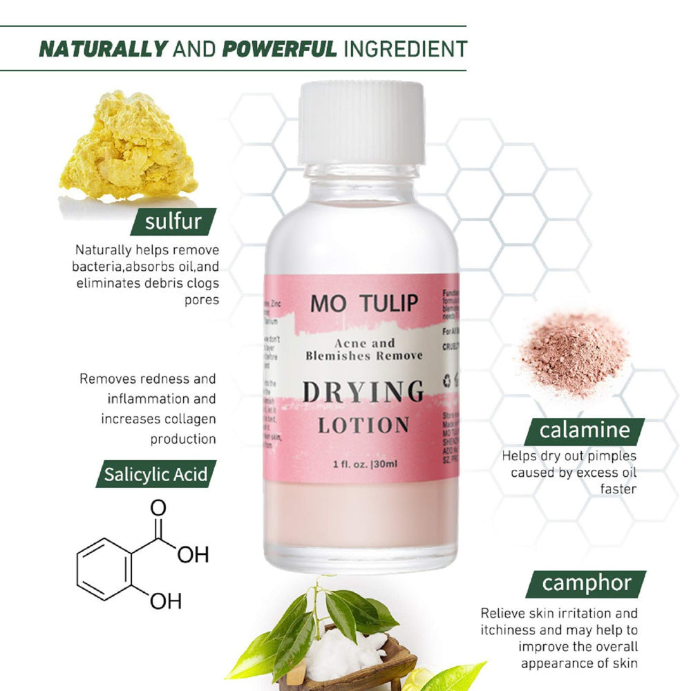 Cotton swab used to apply MO TULIP pink layer to blemish.