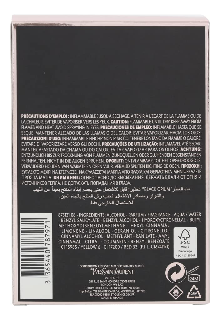 Yves Saint Laurent Black Opium packaging previews premium presentation.
