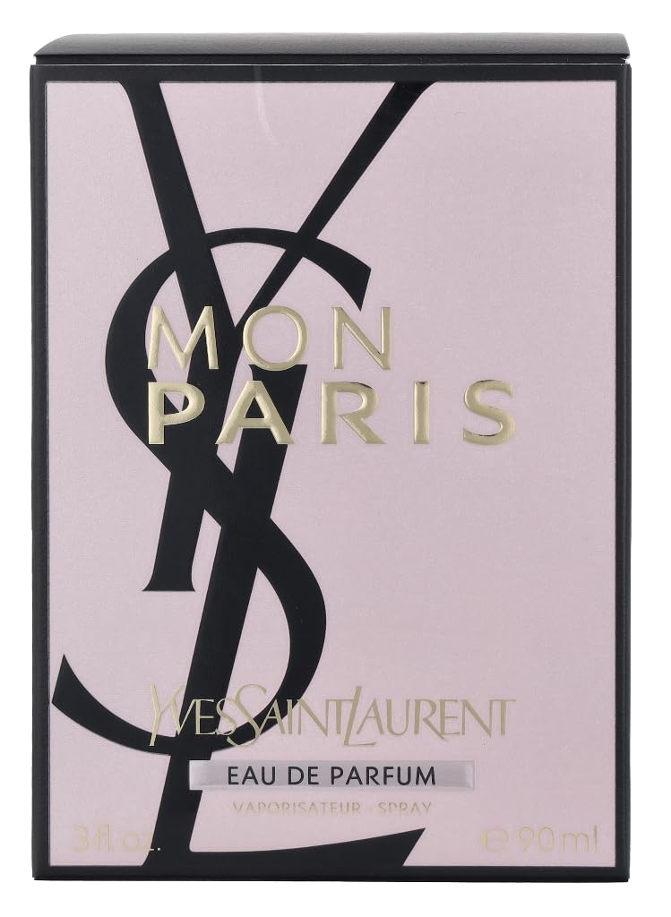 Yves Saint Laurent Mon Paris packaging box highlighting luxury branding