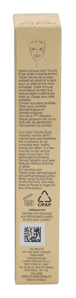 YSL Touche Eclat illuminates the nose bridge for a subtle contour.