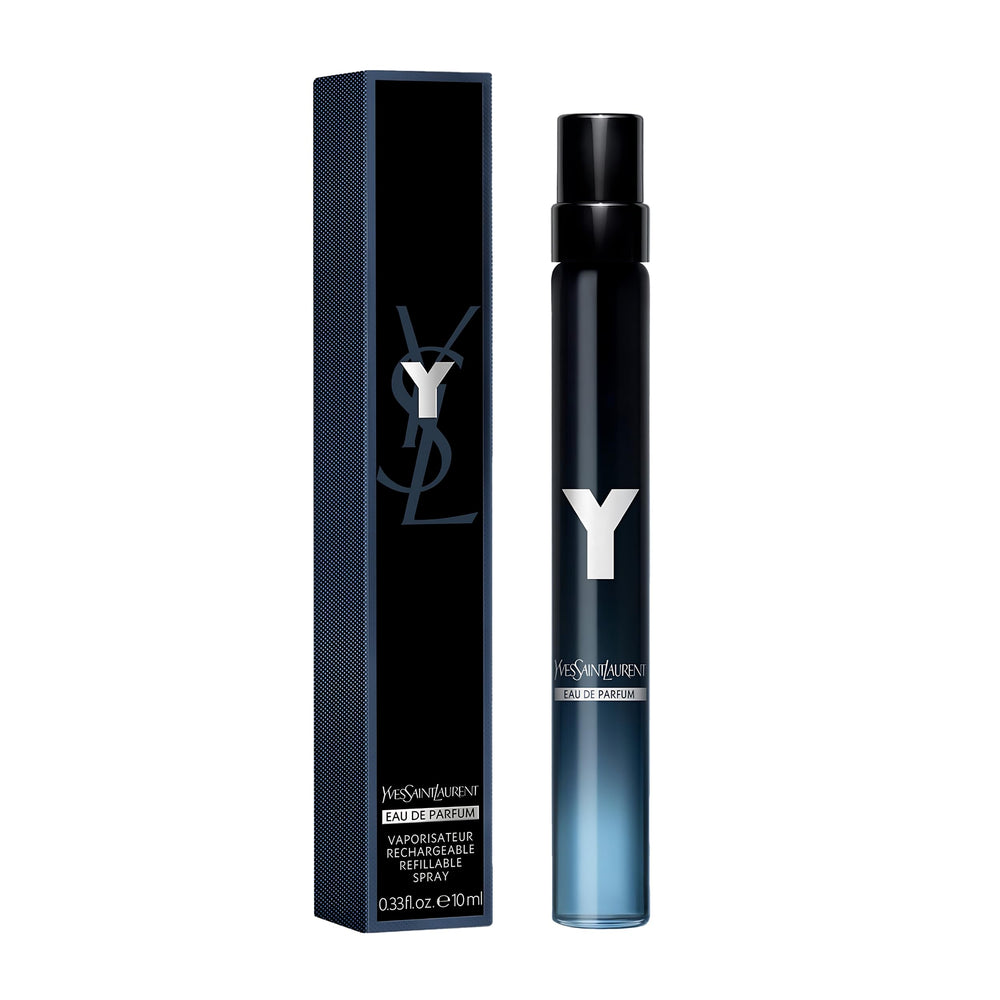 Yves Saint Laurent Y mini EDP for men bottle front, a portable luxury for travel.