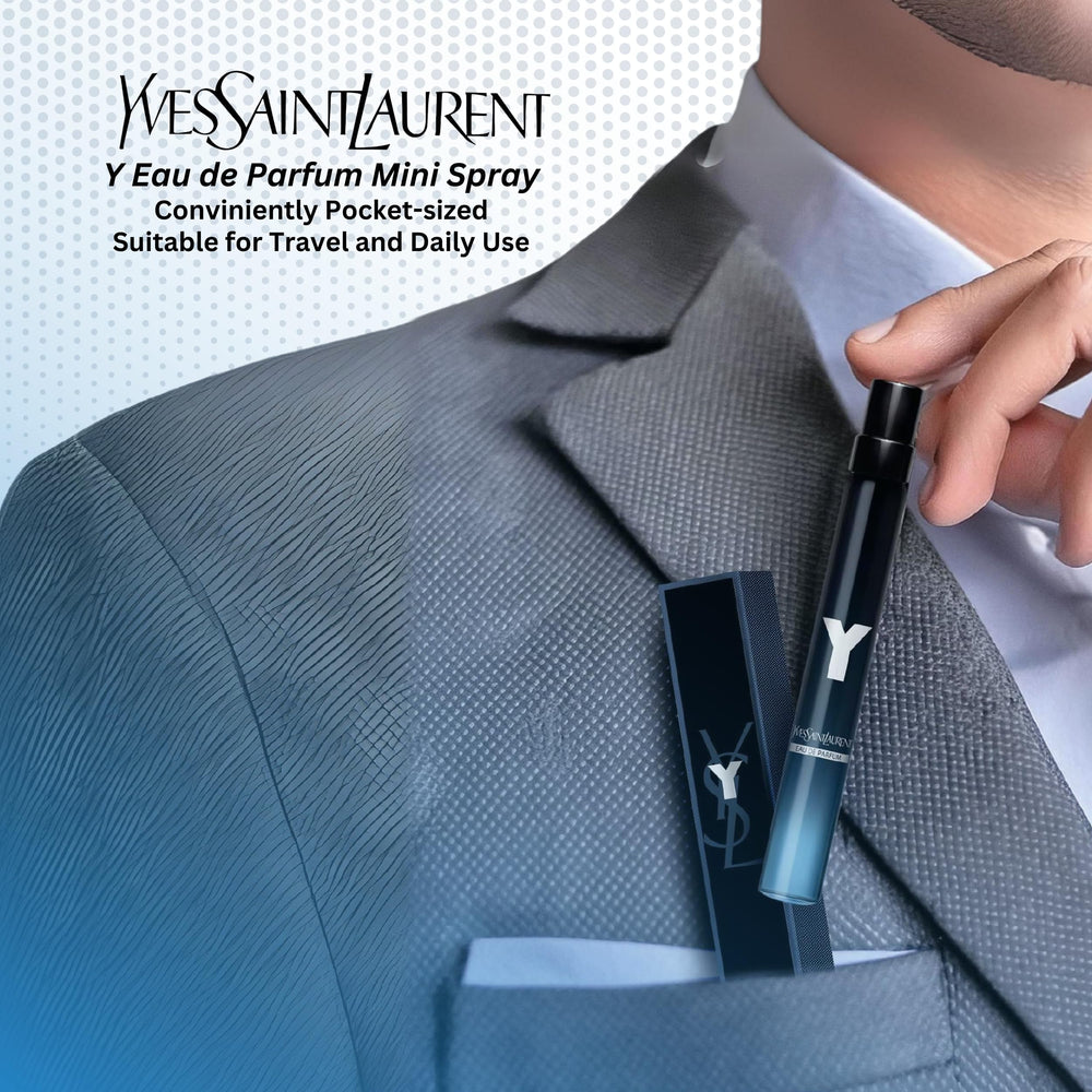 Yves Saint Laurent Y mini EDP for men cap closeup, ideal for discreet on-the-go fragrance touch-ups.