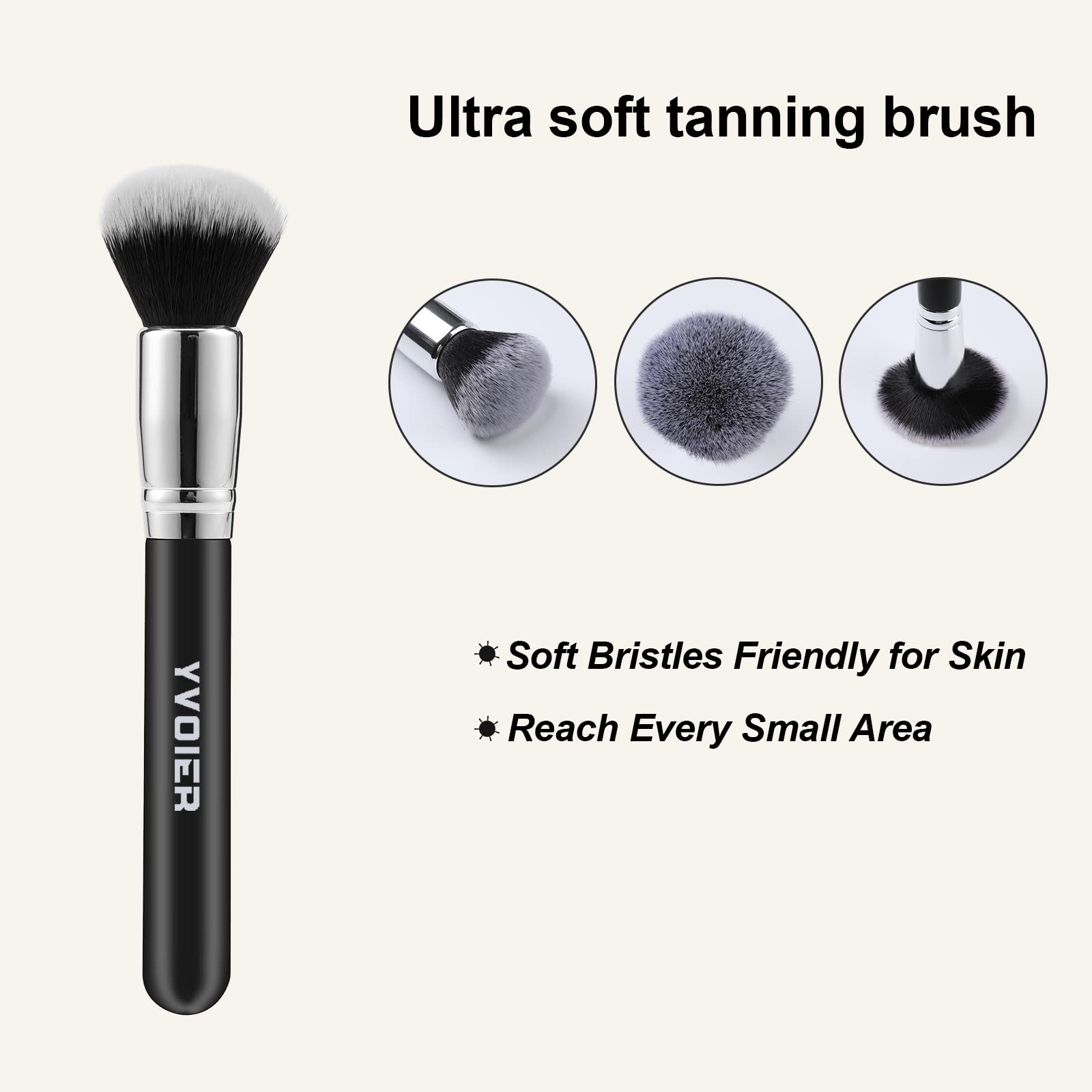 YVOIER tanning brush helps even distribution across curves and joints